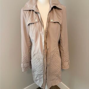 Kenneth Cole Quilted Beige Trench Coat